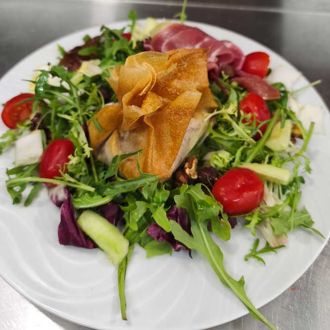 Aumônière de Chèvre Frais du Restaurant Côté Fontaine à Venasque